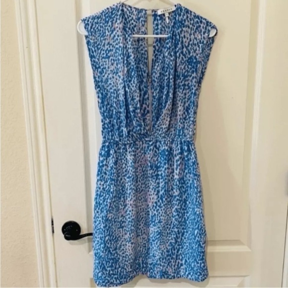 Sandro Dress Rebelle Silk Leopard Print Blue Pink - Picture 8 of 15